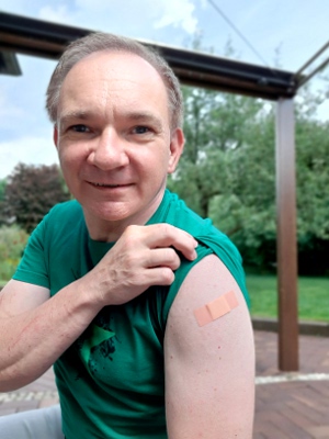 w3logistics-Vorstand Thomas Omerzu im Sommer 2021 nach seiner ersten Corona-Schutzimpfung